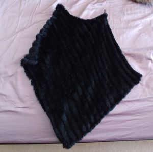 Rabbit fur poncho